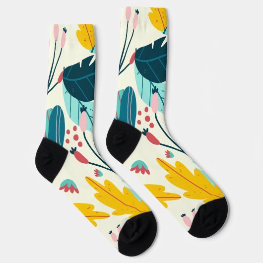 Tropische Sommer-Blätter Socken (Rechts)