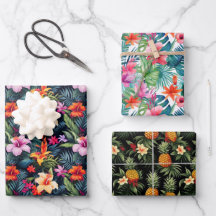 Tropische Sommer-Blume Blätter Pinaple Druckgesche