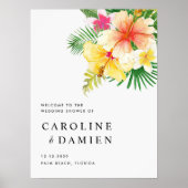 Tropische Sommer-Blume Polterabend Willkommen Poster (Vorne)