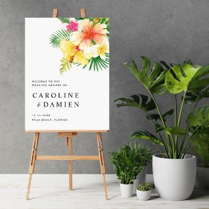Tropische Sommer-Blume Polterabend Willkommen Poster