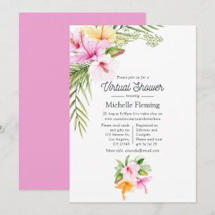 Tropische Sommer-Blumen-Virtual-Baby-Shower Einladung