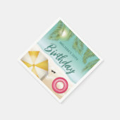 Tropische Sommer-Palmblätter auf Sandstrand-Geburt Serviette (Ecke)