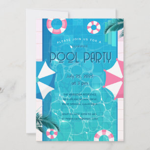 Tropische Sommer-Poolparty  Einladung