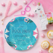 Tropische Sommer-Poolparty Pappteller (Party)