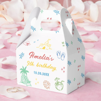 Tropische Sommer-Strand-Geburtstagsfeier Geschenkb Geschenkschachtel