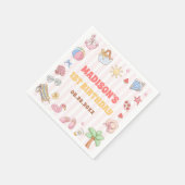 Tropische Sommer-Strand-Geburtstagsfeier Serviette (Ecke)