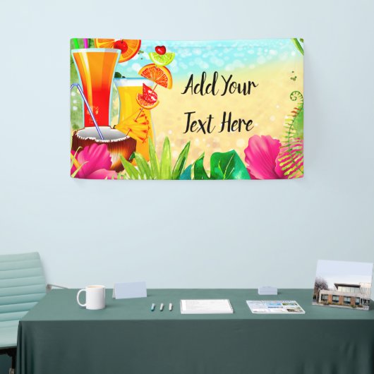 Tropische Sommercocktails & The Beach Summer Party Banner (Messeveranstaltung)