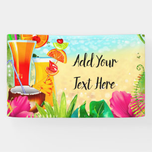 Tropische Sommercocktails & The Beach Summer Party Banner