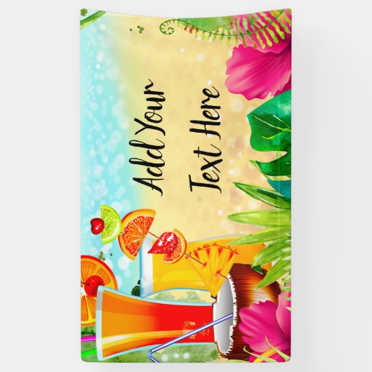Tropische Sommercocktails & The Beach Summer Party Banner (Vertikal)