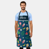 Tropische Sommerfrüchte und Eiscreme Personalisier Schürze (Getragen)