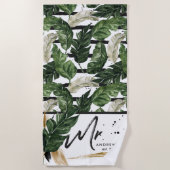 Tropische Sommergärten | Herr Brushed Script Strandtuch (Vorderseite)