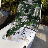 Tropische Sommergärten | Herr Brushed Script Strandtuch