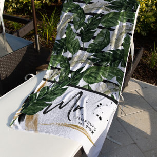 Tropische Sommergärten Herr Brushed Script Strandtuch