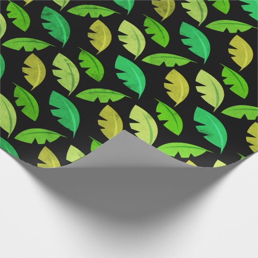 Tropische Sommerhitze Bananenbaum schwarzer Smarag Geschenkpapier (Ecke)