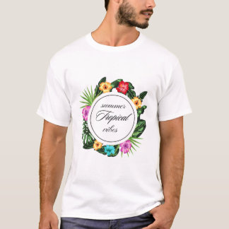 Tropische Sommerhitze: Blumenkreislauf-Design T-Shirt
