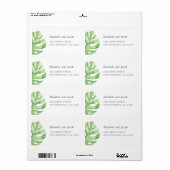 Tropische Sommerhochzeit. Exotische grüne Adresse (Vorne)