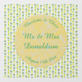 Tropische Sommerhochzeitpinienbäume und Palmen-Blä Fensteraufkleber (Blatt)