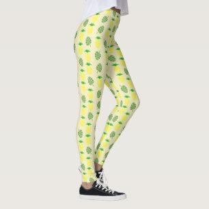 Tropische Sommerhochzeitpinienbäume und Palmen-Blä Leggings