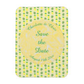 Tropische Sommerhochzeitpinienbäume und Palmen-Blä Magnet (Vertikal)