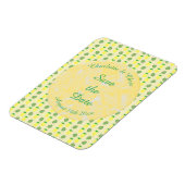 Tropische Sommerhochzeitpinienbäume und Palmen-Blä Magnet (Linke Seite)