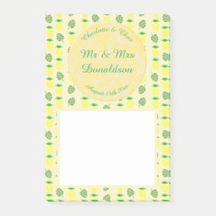 Tropische Sommerhochzeitpinienbäume und Palmen-Blä Post-it Klebezettel