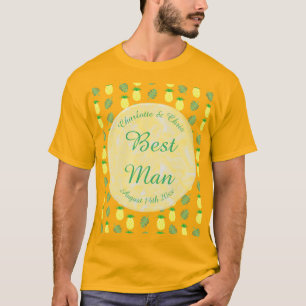 Tropische Sommerhochzeitpinienbäume und Palmen-Blä T-Shirt