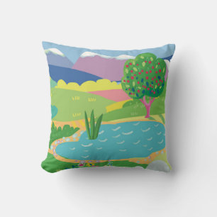 Tropische Sommerlandschaft. Hallo, Sommer Kissen
