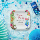 Tropische Sommerpaare Freunde Gemeinsamer Geburtst Pappteller (Party)