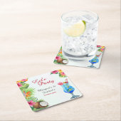 Tropische Sommerpaare Freunde Gemeinsamer Geburtst Rechteckiger Pappuntersetzer (Vor Ort)