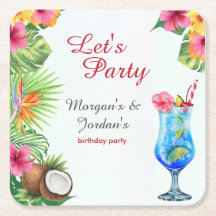 Tropische Sommerpaare Freunde Gemeinsamer Geburtst