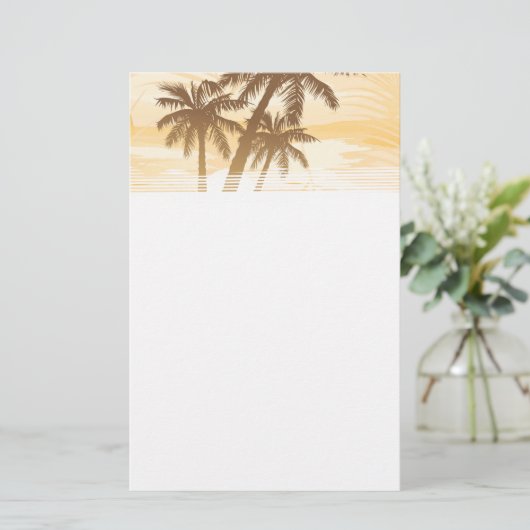Tropische Sommerpalmen Briefpapier (Stehend Vorderseite)