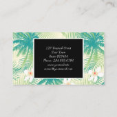 Tropische Sommerpalmen Visitenkarte (Rückseite)