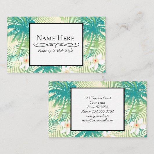 Tropische Sommerpalmen Visitenkarte (Vorne/Hinten)