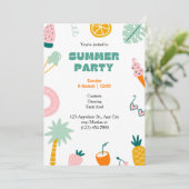 Tropische Sommerparty Einladung (Stehend Vorderseite)