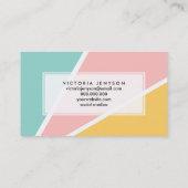 Tropische Sommerpastellfarben pink türkisfarben ge Visitenkarte (Rückseite)