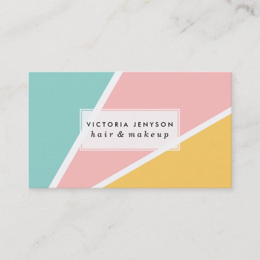 Tropische Sommerpastellfarben pink türkisfarben ge Visitenkarte (Vorderseite)