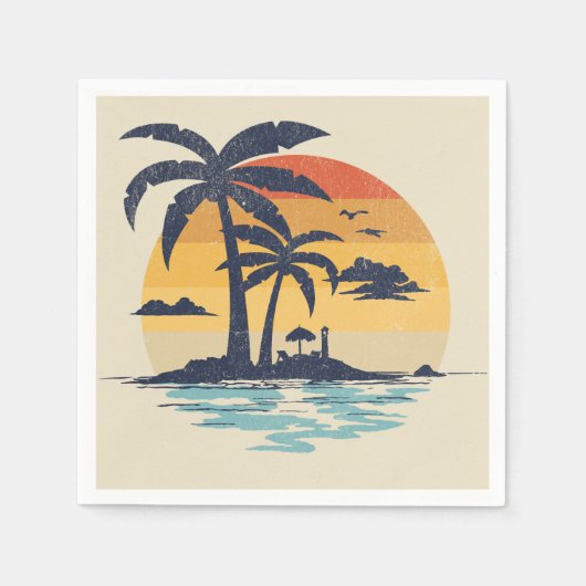 Tropische Sommerszene Serviette (Vorderseite)