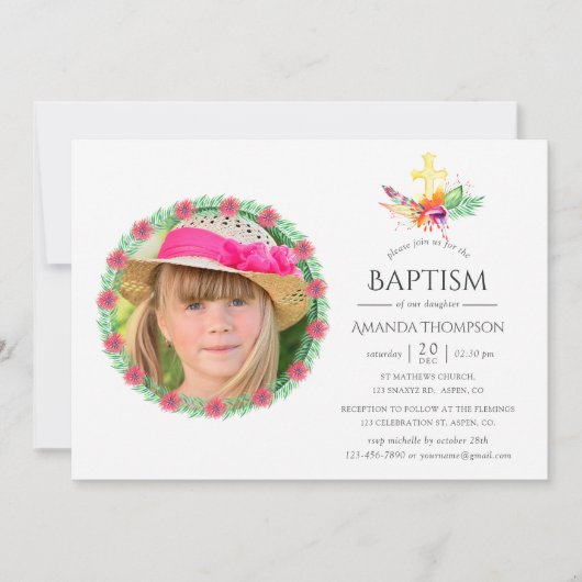 Tropische Sommertaufe oder Weihnachten Einladung (Vorderseite)