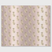 Tropische Sommerzeit Ananas Obst Rose Pinselstrich Geschenkpapier (Flach)