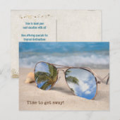 tropische Sonnenbrille auf der Postkarte (Vorne/Hinten)