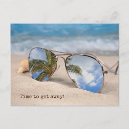 tropische Sonnenbrille auf der Postkarte