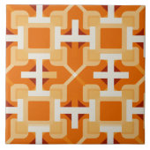 Tropische Sonnenuntergang, lebhafte Apricot Textil Fliese (Vorderseite)