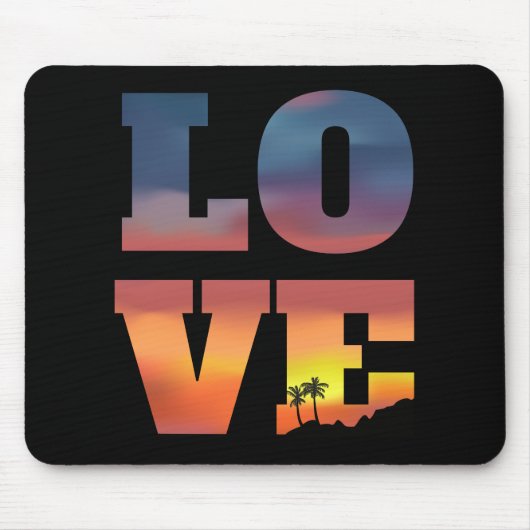 Tropische Sonnenuntergang-Liebe Mousepad (Vorne)
