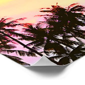 Tropische Sonnenuntergang Palmen Printmedien Poster (Ecke)