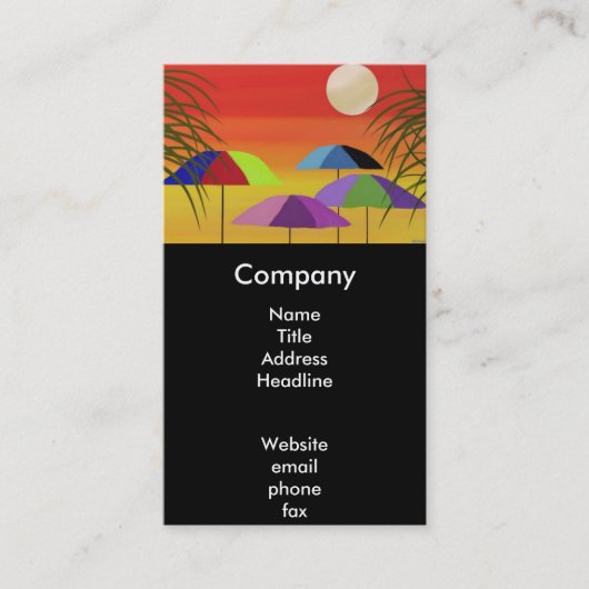 Tropische Sonnenuntergang-Visitenkarten Visitenkarte (Vorderseite)