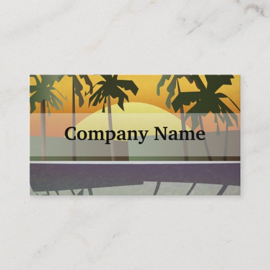 Tropische Sonnenuntergänge, Palmen Visitenkarte (Vorderseite)