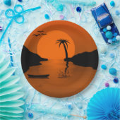 Tropische Sonnenuntergänge Pappteller (Party)