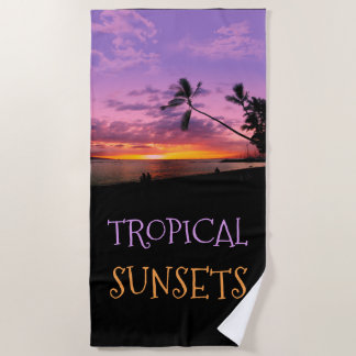 Tropische Sonnenuntergänge Strandtuch
