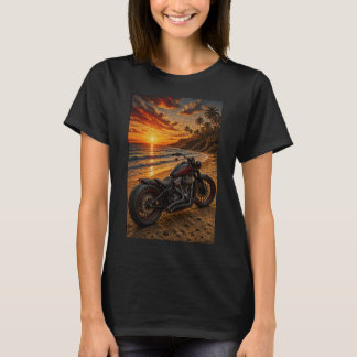 Tropische Sonnenuntergangs-Bobber-Mosaik-Kunst T-Shirt