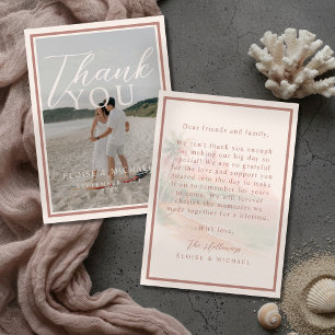 Tropische Sonnenuntergangs-Insel-Strand-Hochzeitsf Dankeskarte